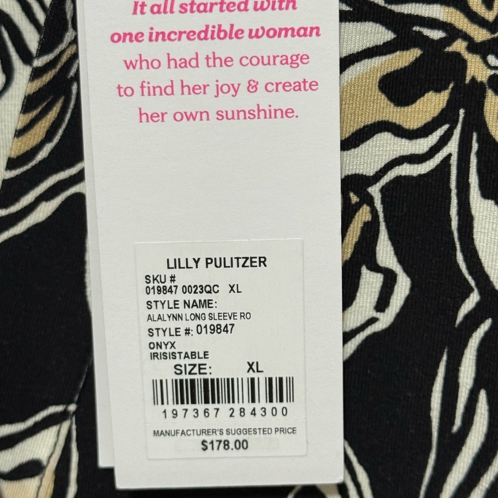 NWT Lilly Pulitzer Alalynn Long Sleeve Romper in Onyx Irisistable size XL - Picture 4 of 8